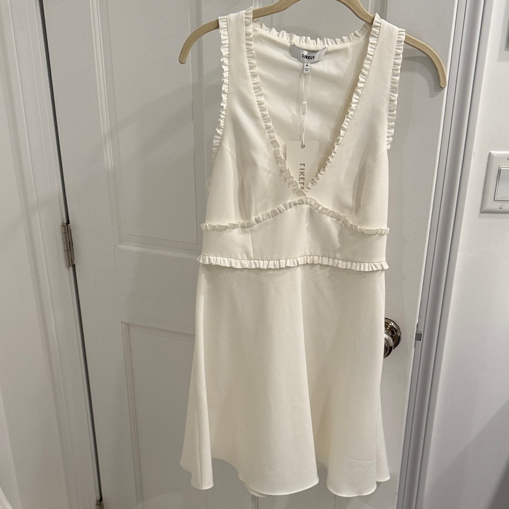 White Ruffled Sleeveless Dress